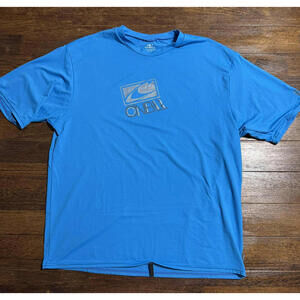 O'NEILL SKINS SWIM SHIRT UPF 50+ UV Rash Guard Blue Short Sleeve XXL Adult